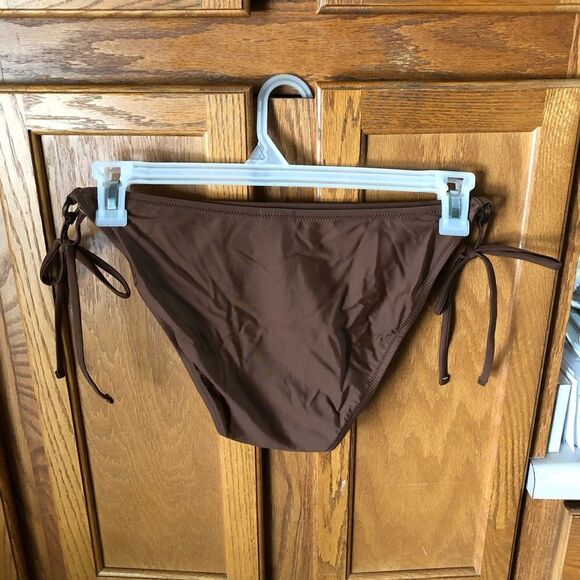 NWT J Crew O-Ring Curved Waist Cheeky String Bikini Bottom Brown Size XXL - Picture 6 of 10